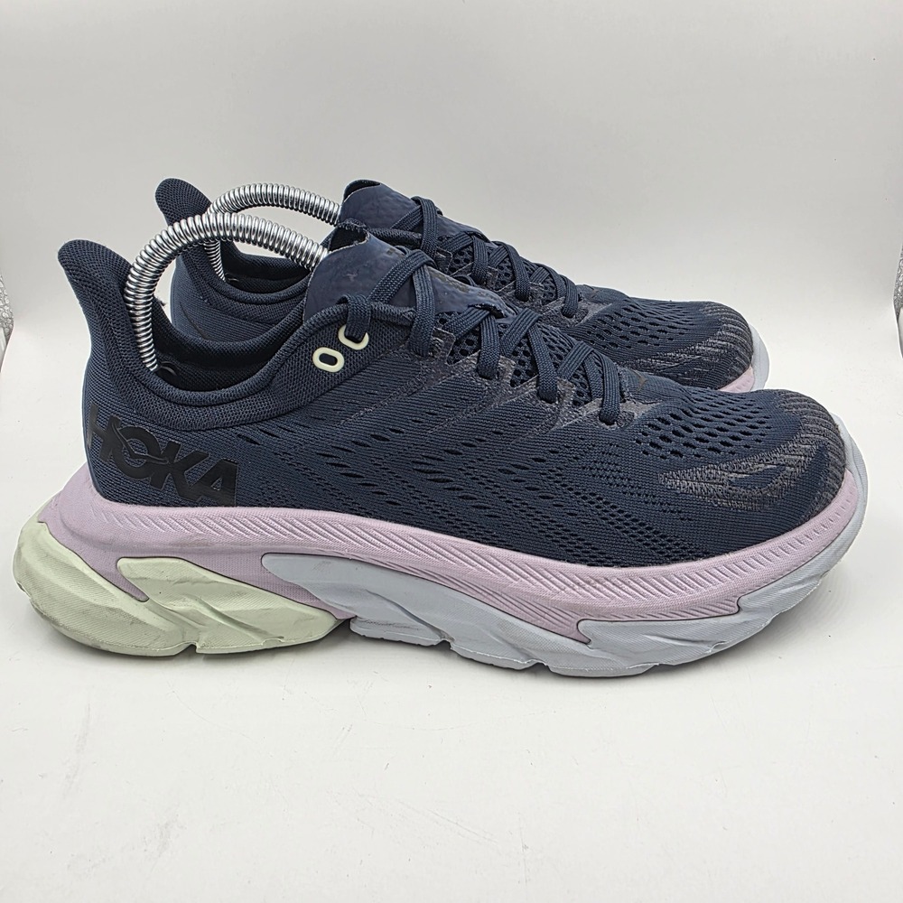 Hoka One One Womens Clifton Edge Blue Lavender Running Shoes 1110511 Size 8.5